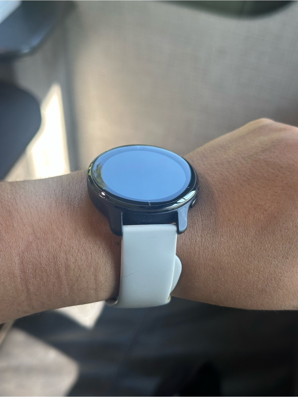 Black Smartwatch with White Silicone Band - Unbranded